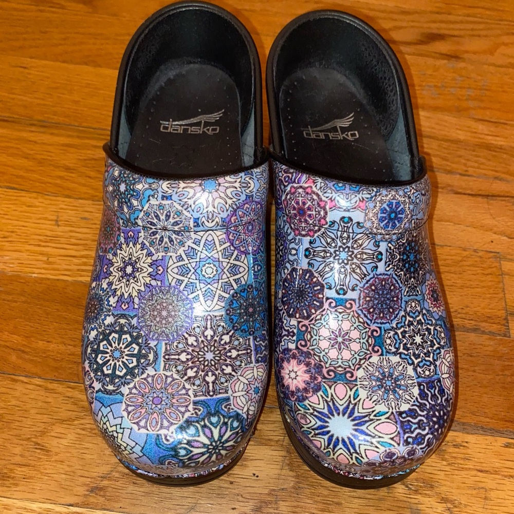 Dansko slip on clogs shoes blue 7